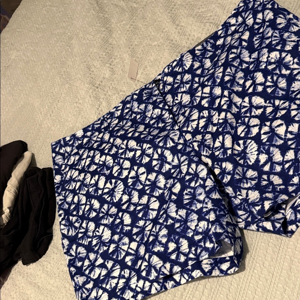Talbots Blue and White Patterned Chino Shorts